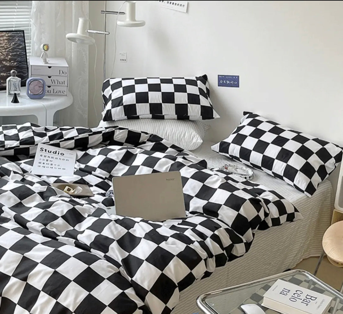 checked pattern bed linen set.｜ベッドカバー通販【ott.】 – 韓国