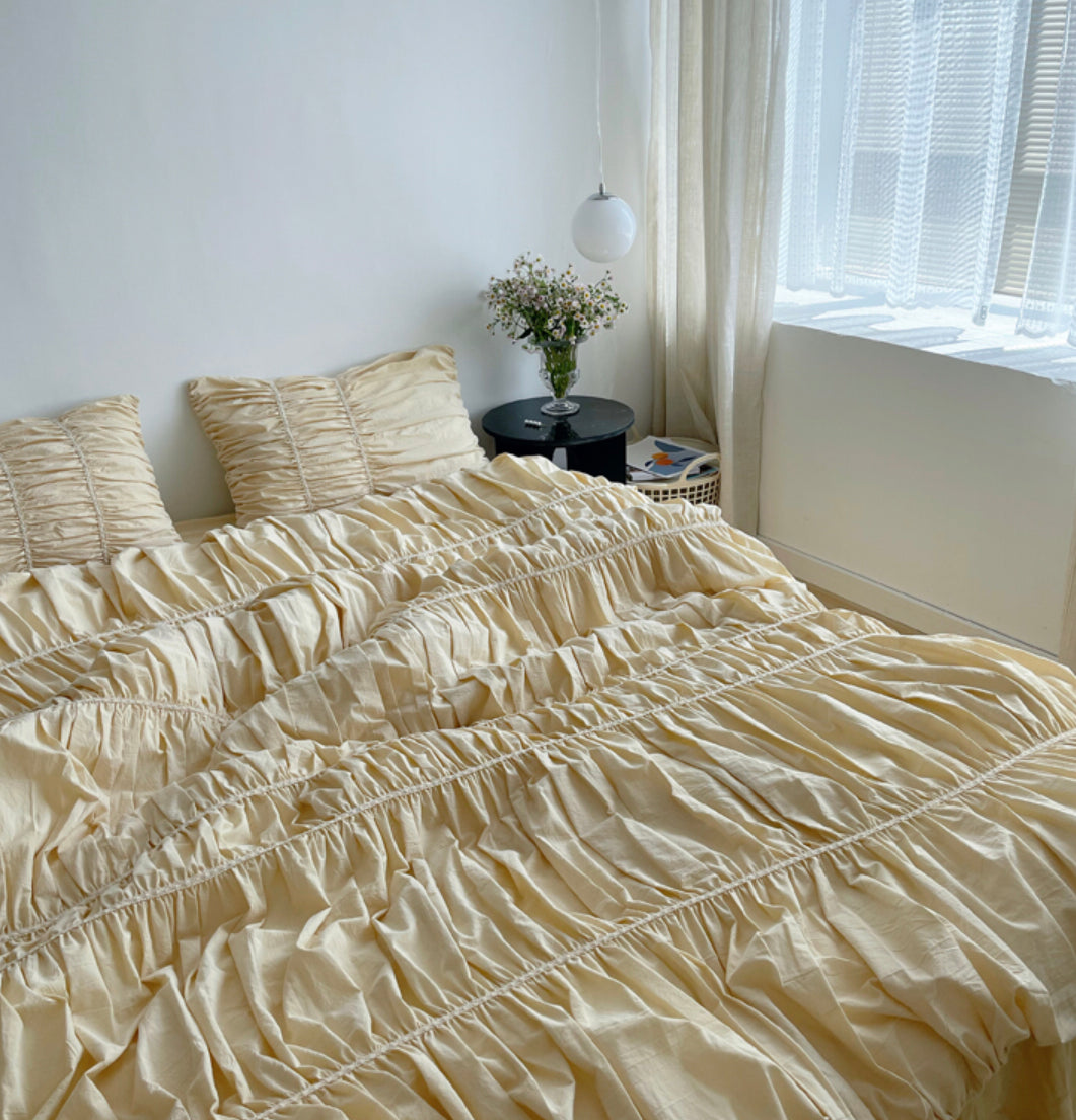 フレンチギャザーベッドカバーセット – 韓国デザイン雑貨・インテリア