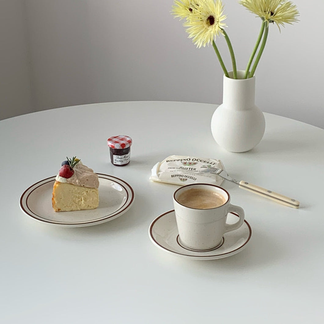 Brown sesame  cup and saucer