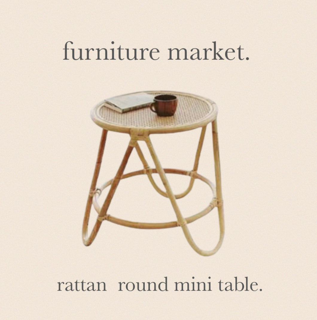 【Furniture Market】ラタンラウンドミニテーブル