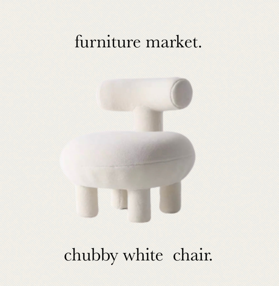 【Furniteture Market】ぽってりホワイトチェア（送料無料）