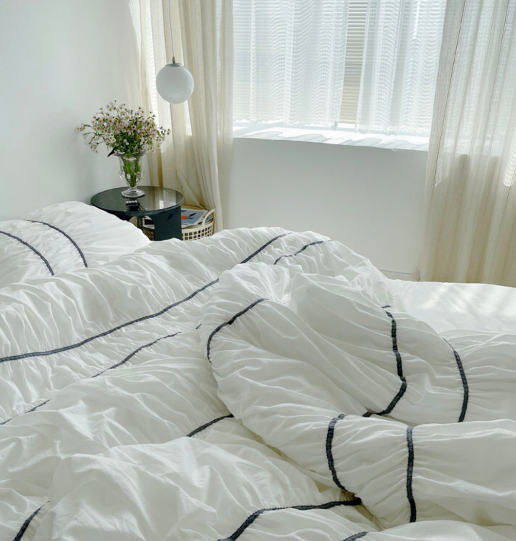 フレンチギャザーベッドカバーセット – 韓国デザイン雑貨・インテリア