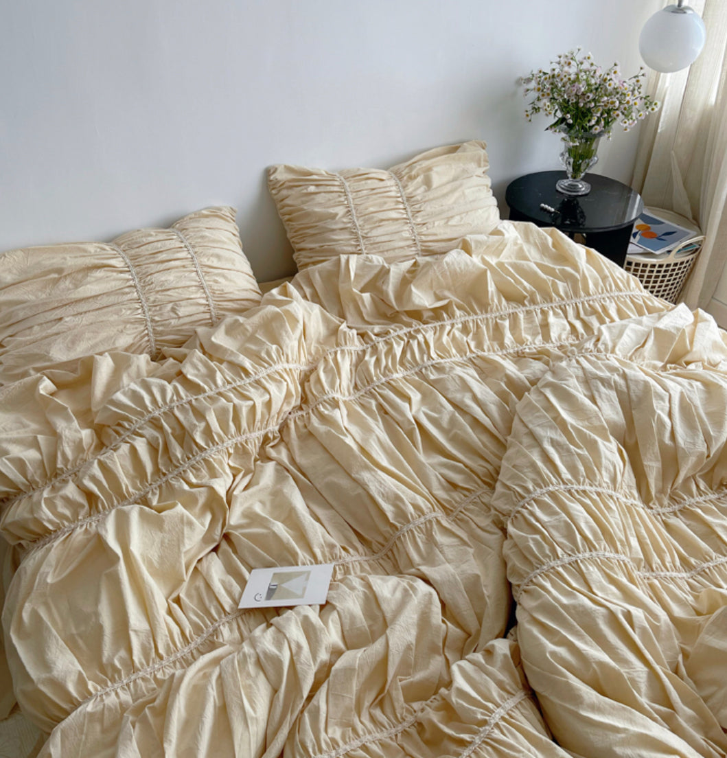 フレンチギャザーベッドカバーセット – 韓国デザイン雑貨・インテリア