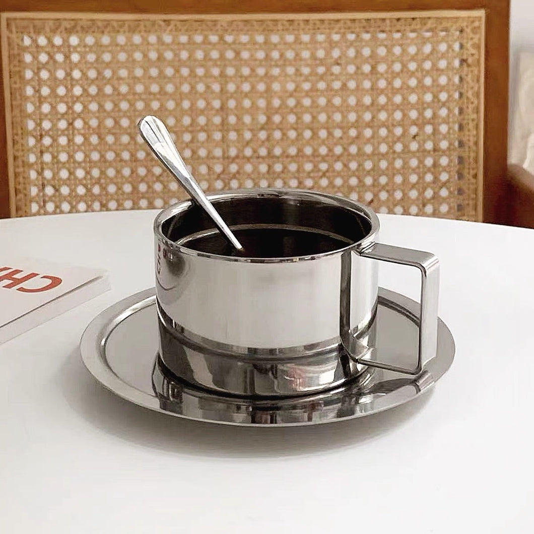 metal coffee cup(tea spoon&saucer set)